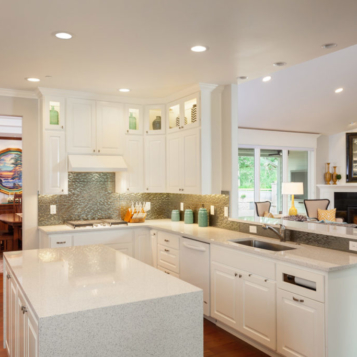 Light, bright island kitchen