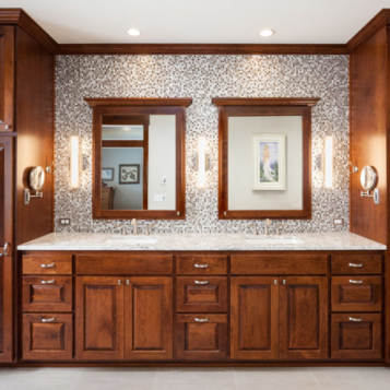 Country Living Custom Home - Custom built-in double vanity