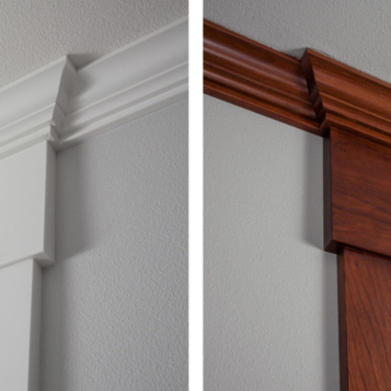 Country Living Custom Home - White & Cherry Trim Detail