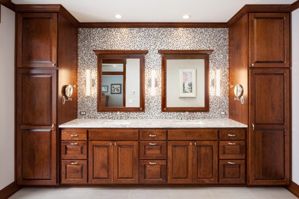 Custom built-in double vanity