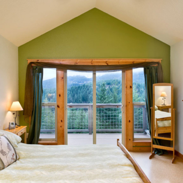 Sustainable materials were used throughout the house, including cork flooring.