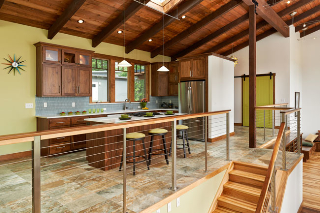 Kitchen remodel in split-level home by W.L. Construction in Corvallis, Oregon.