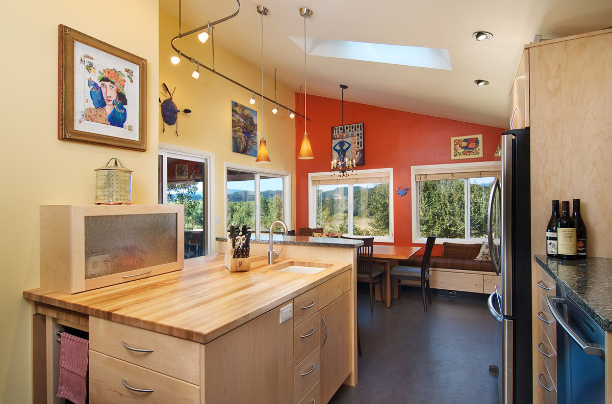 Vibrant Kitchen with butcher block counter